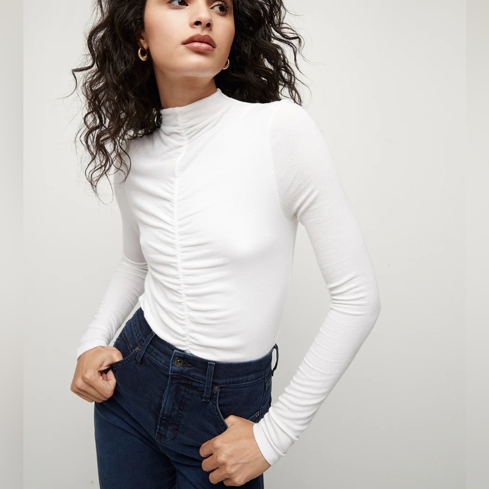 Veronica Beard White Long Sleeve Top